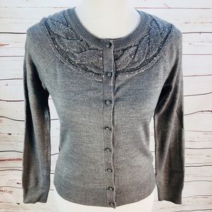 New York & Company‎ Gray & Silver Cardigan Size XS